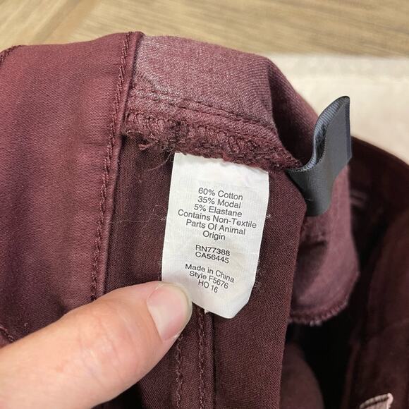 Madewell 9” High Riser Skinny Skinny Maroon Colored Jeans Size 25 - Picture 9 of 9